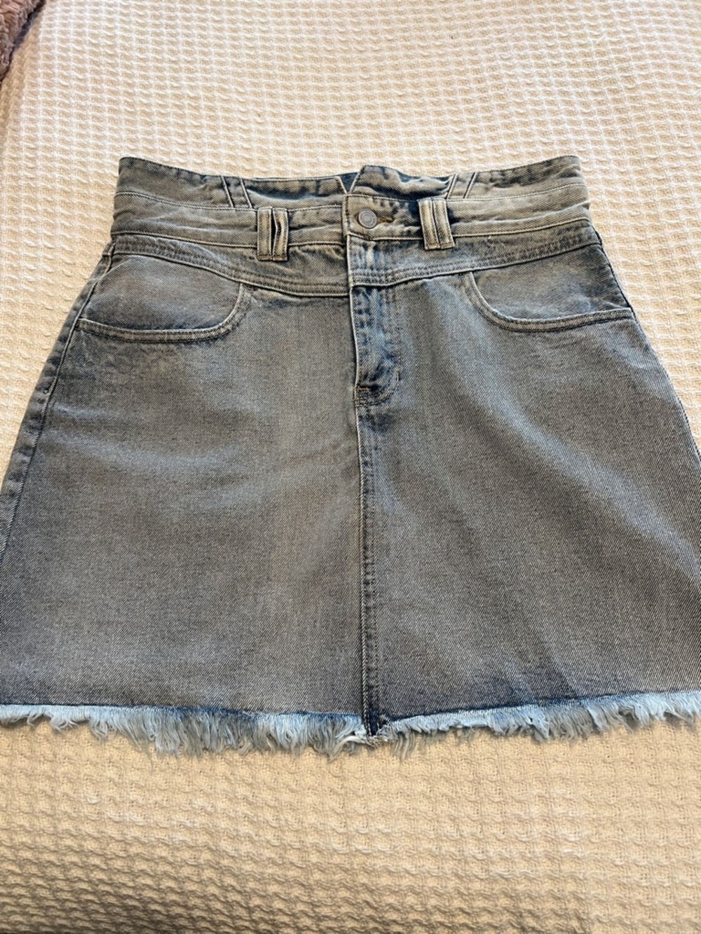 KanCan Classic Washed Denim Mini Skirt - Blue